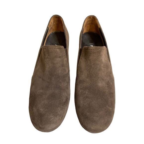 Paul Green Munchen Brown Suede Loafer Shoe Women Sz 7.5 Hidden Wedge Slip On - Picture 2 of 12